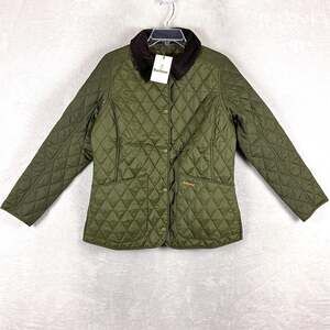 Barbour Jacket Womens 10 Green Annandale Quilted Preppy Equestrian Outdoors NWT